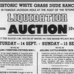 Auction ad for White Grass Ranch 1985.