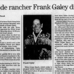 Frank Galey obituary 1985.